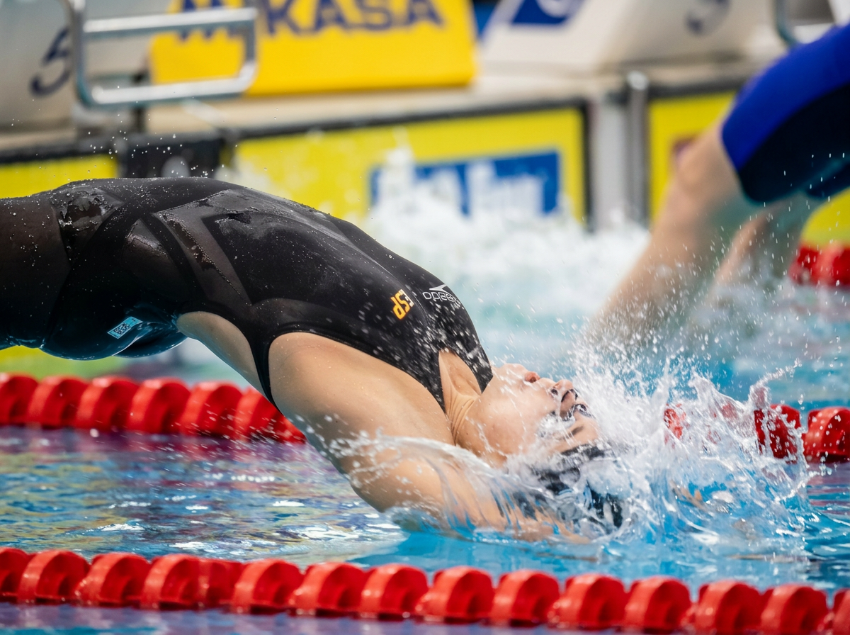 Competitive backstroke swimmer
